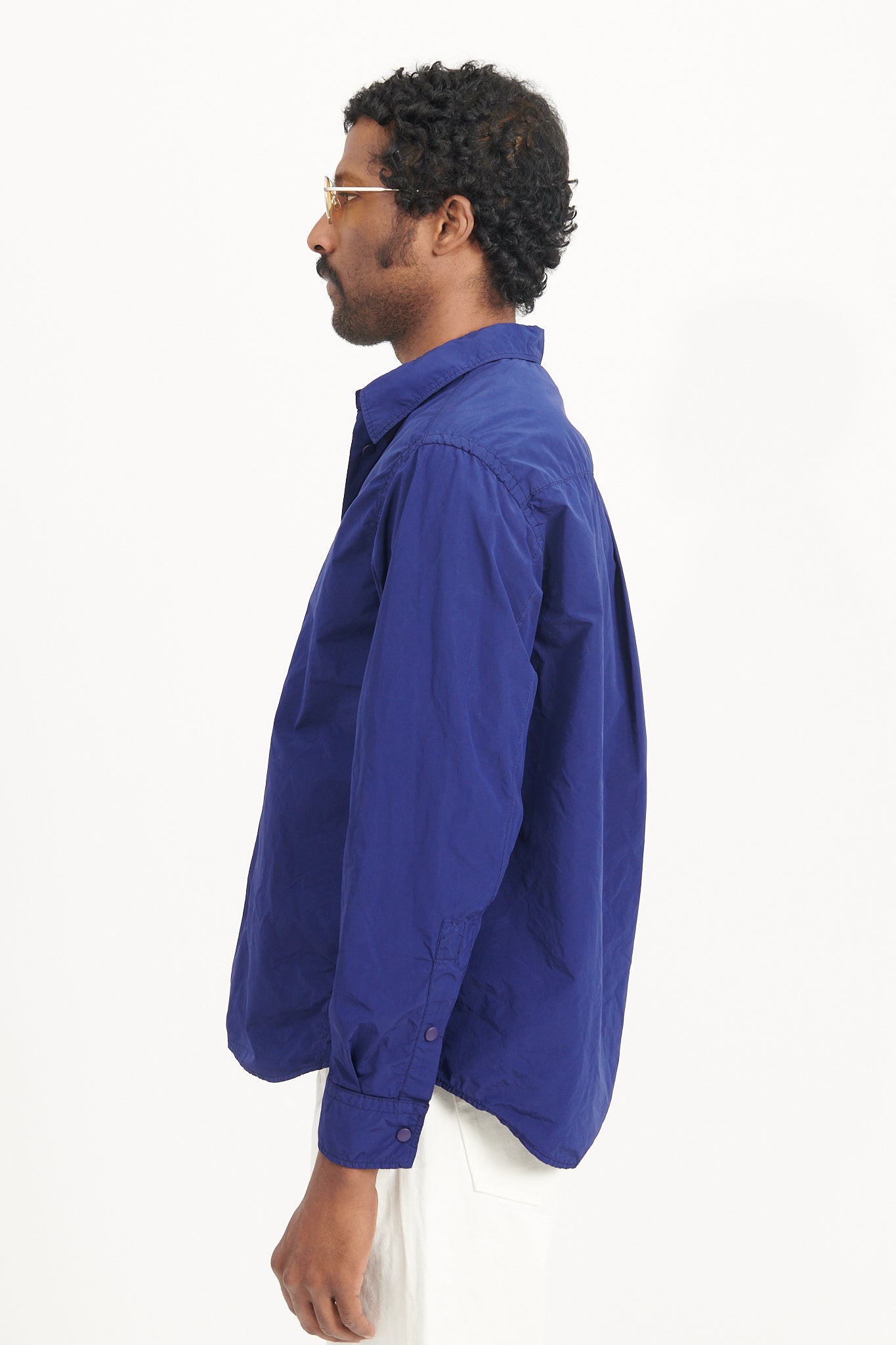 Nylon Cassel Over Shirt - Blue