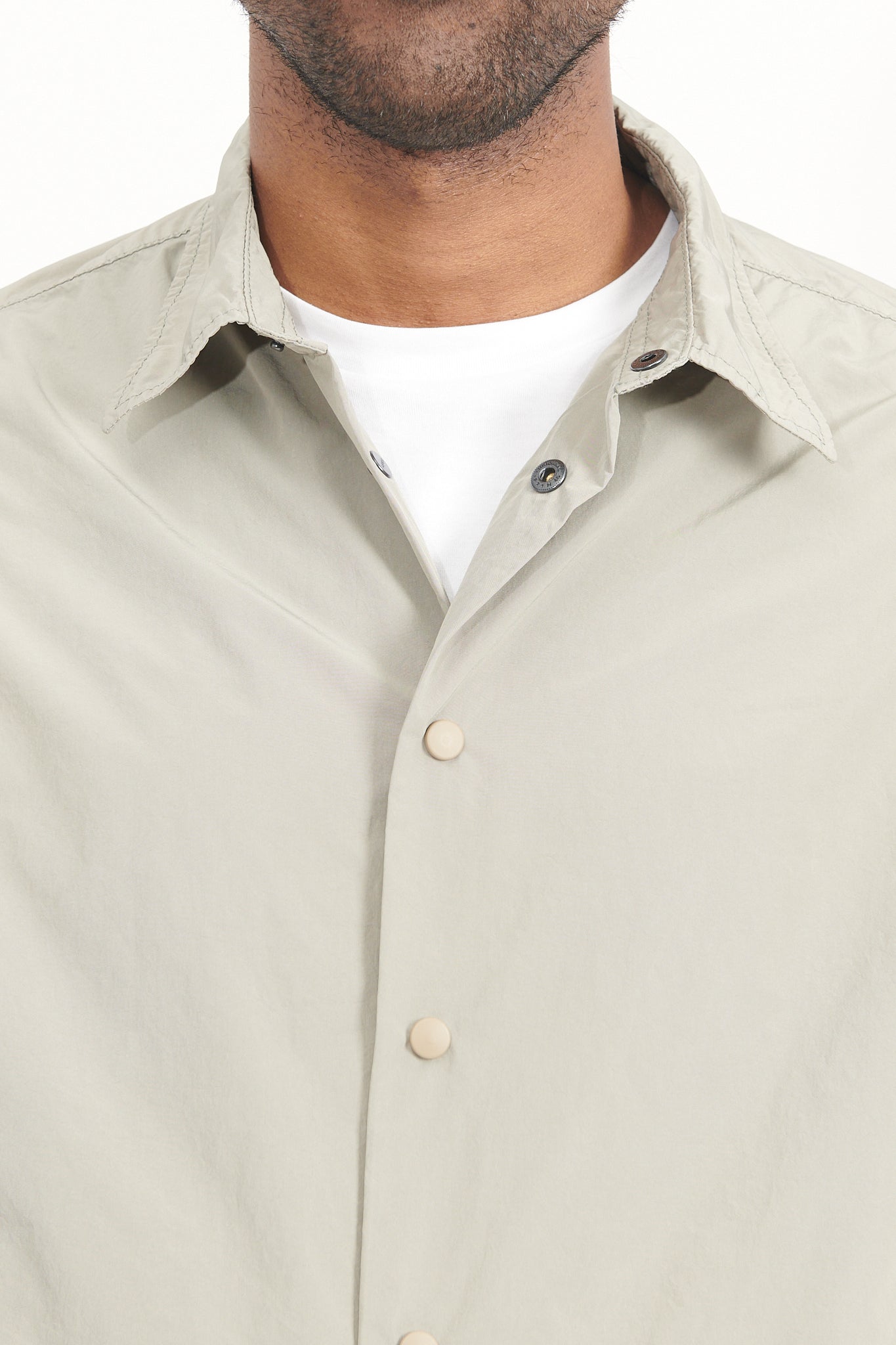 Nylon Cassel Over Shirt - Khaki