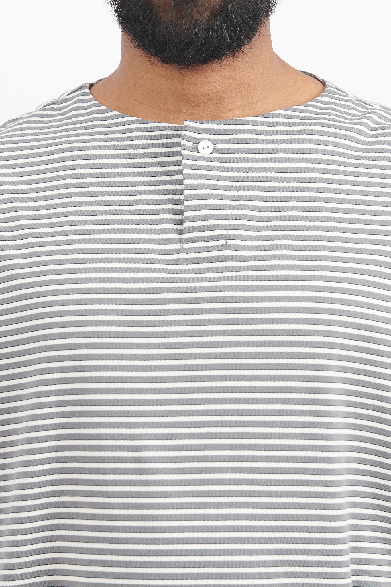Striped Long Sleeve - Grey/White
