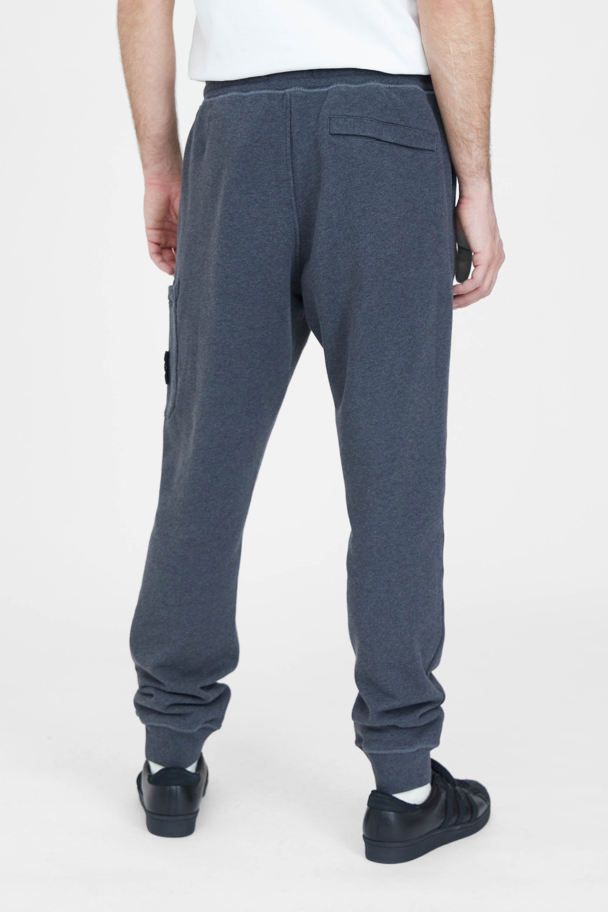 64551 Cotton Fleece Garment Dyed Cargo Sweat Pants - Melange Dark Grey