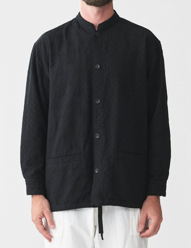 Cotton Dot Jacquard Combination Stand Collar Shirt Jacket