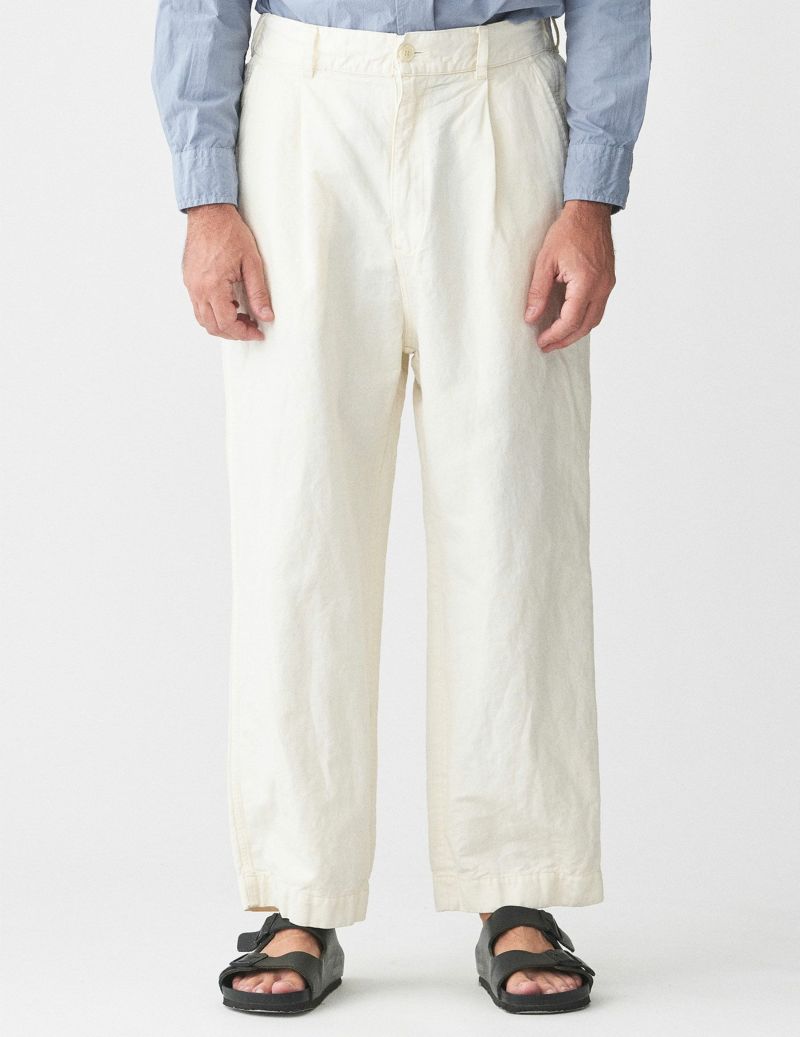 CO/LI Canvas Denim Single-pleated wide pants