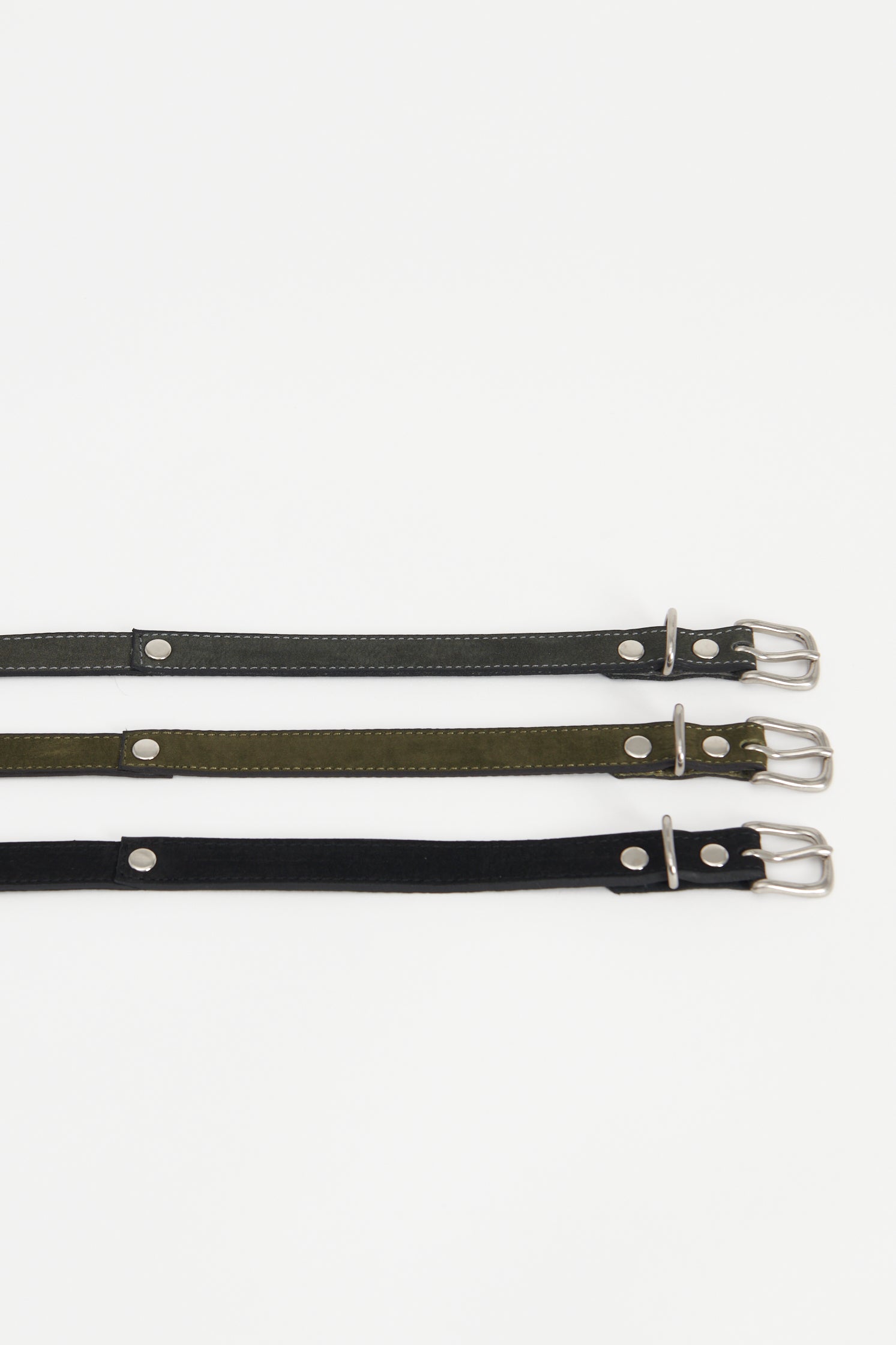 18mm Leather Belt - Olive