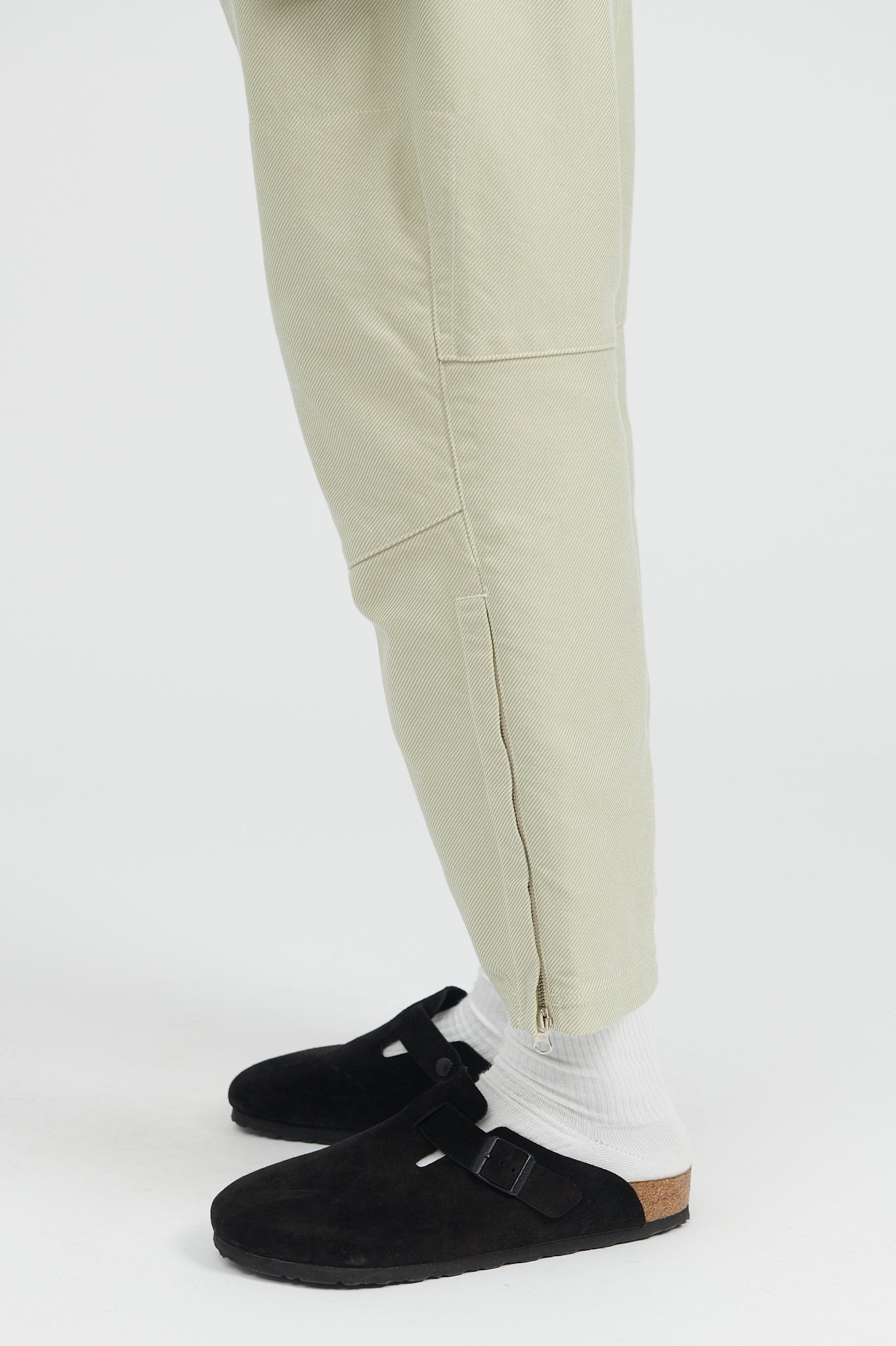 30515 Cotton Nylon Diagonal Weave Rider 5.5 Pocket Pants - Natural Beige