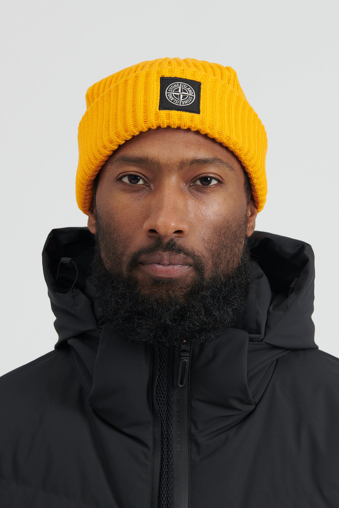 N22C3 Full Rib Wool Beanie Hat - Yellow