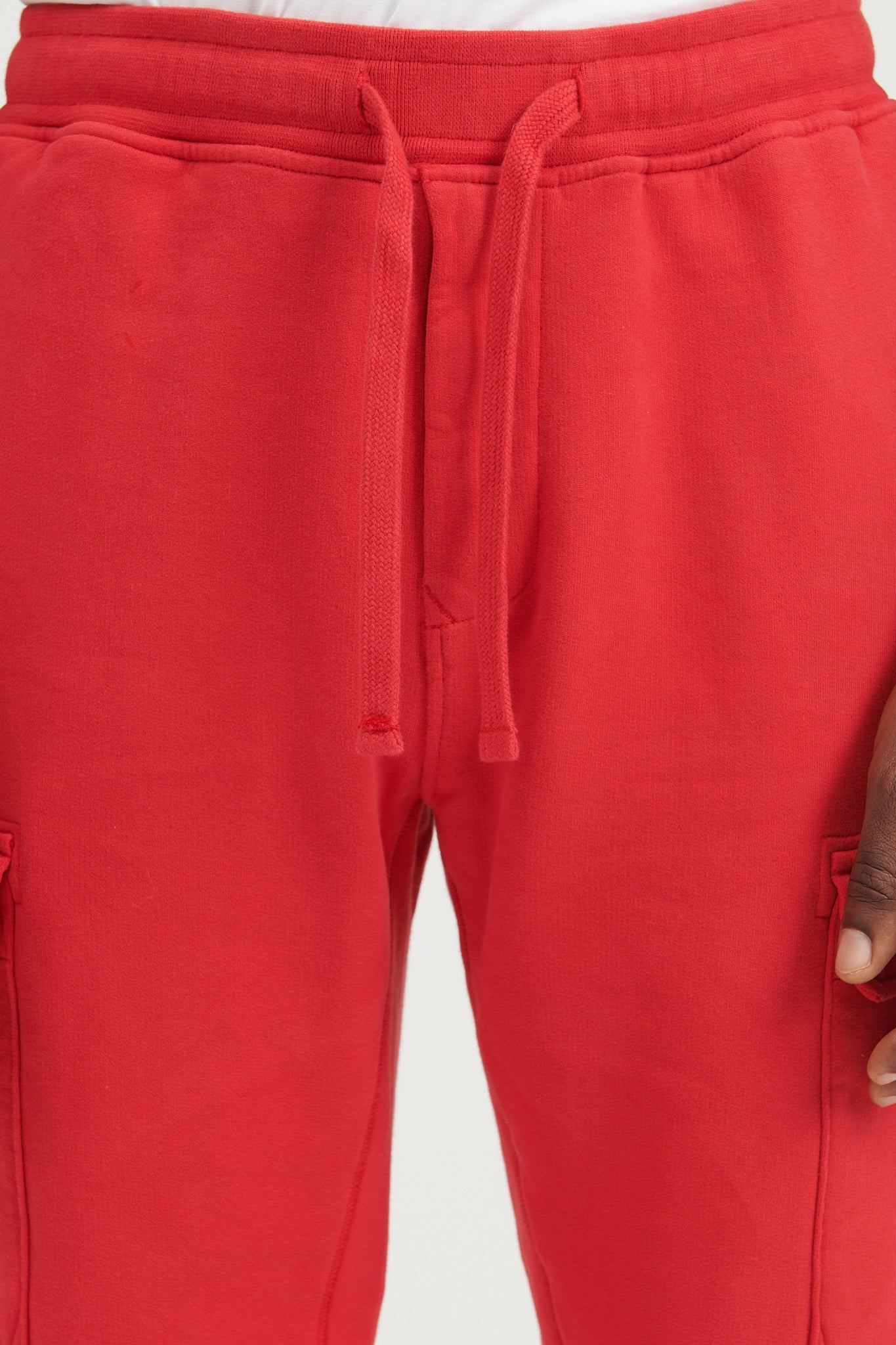 64720 Brushed Cotton Fleece Cargo Jogger Sweat Pants - Red