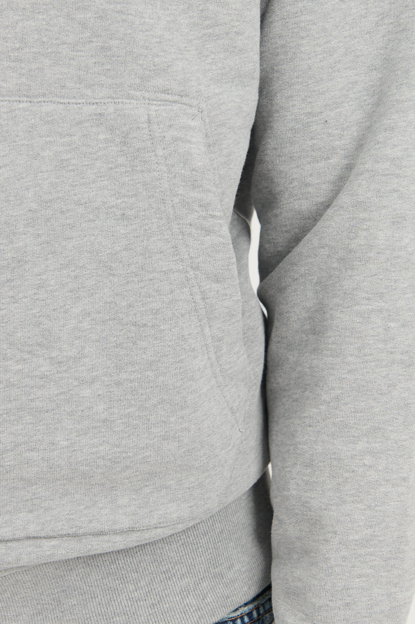 64120 Brushed Cotton Fleece Hooded Sweatshirt - Melange Grey