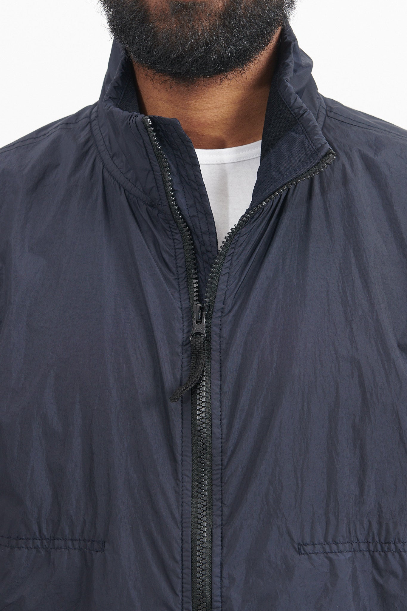 42822 Garment Dyed Crinkle Reps Nylon Jacket - Navy Blue