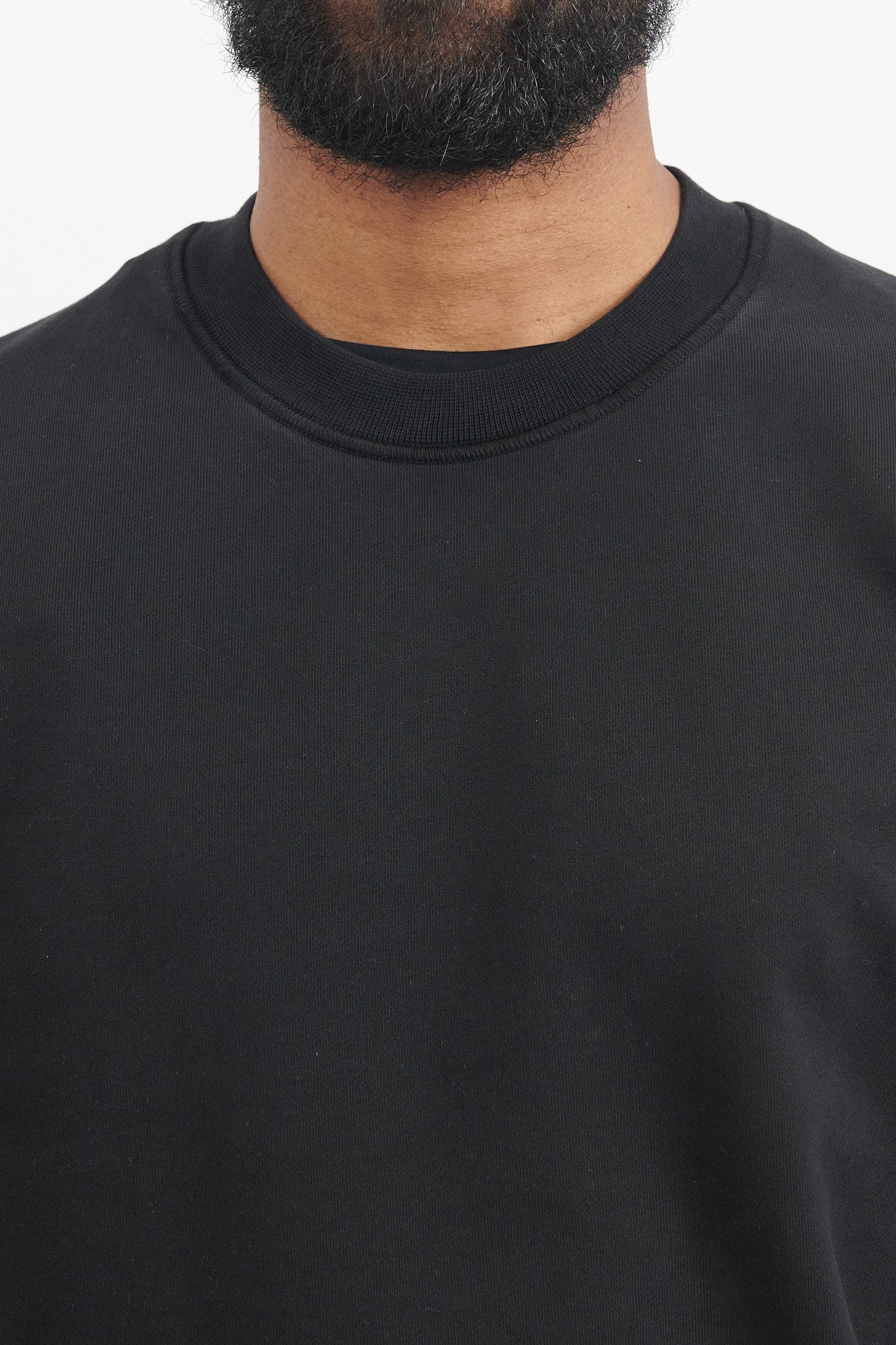 63051 Cotton Fleece Garment Dyed Crewneck Sweatshirt - Black