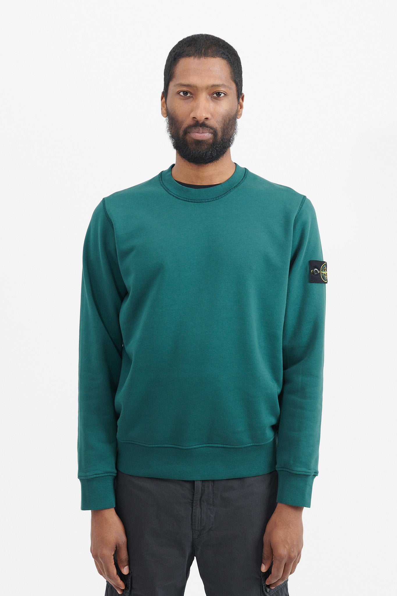 63051 Cotton Fleece Garment Dyed Crewneck Sweatshirt - Bottle Green