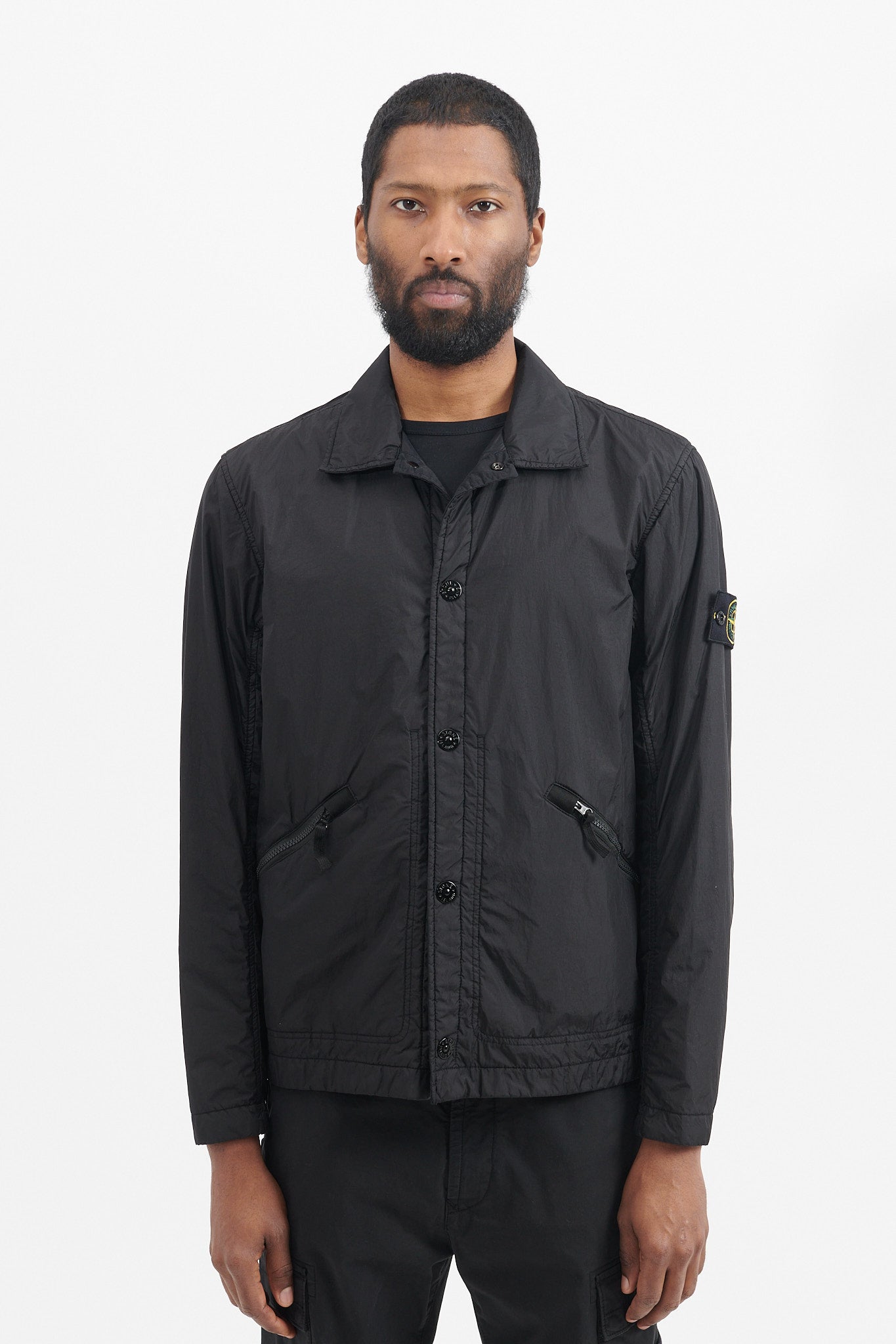 42522 Garment Dyed Crinkle Reps Nylon Jacket - Black